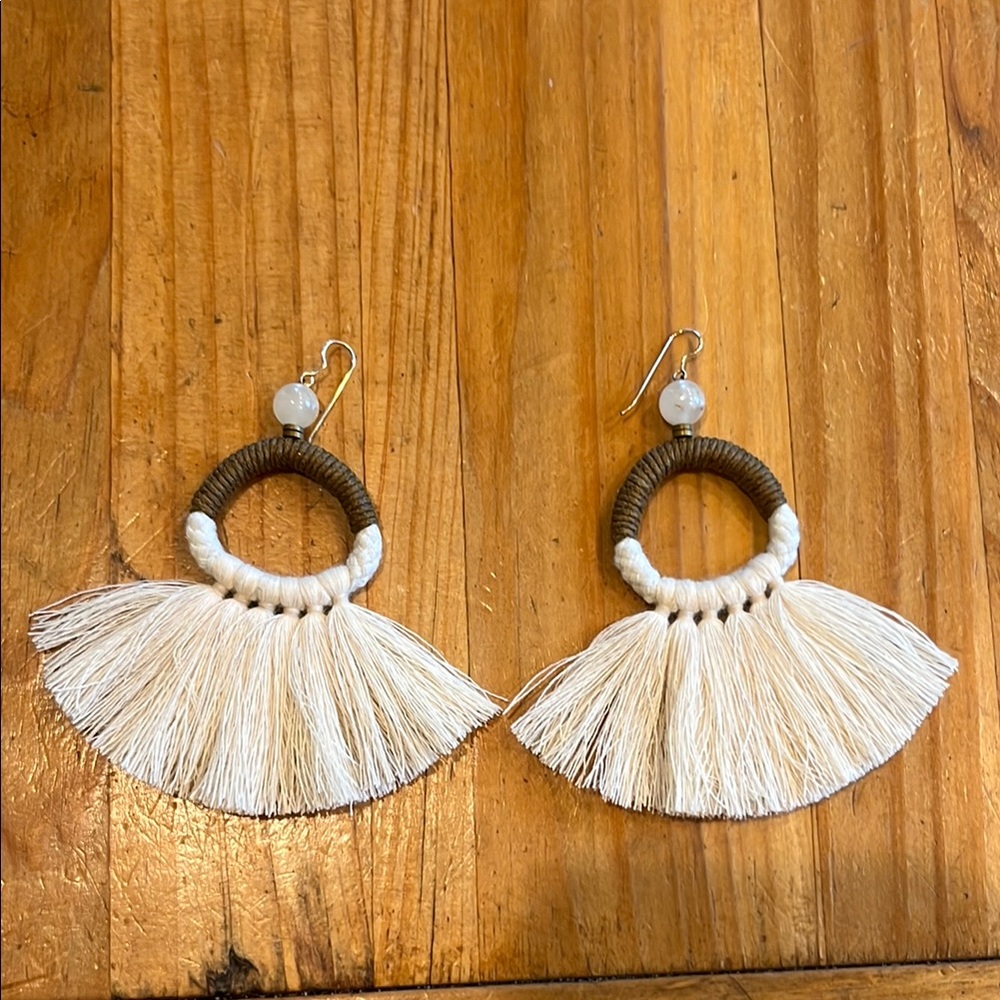 Boho Fringe Hoop Earrings